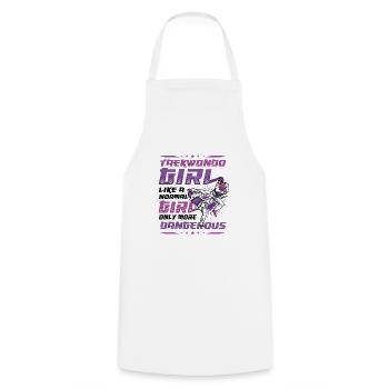 Martial Arts Girls Taekwondo - Cooking Apron - white - Front - AI Model Male 185 dark (185cm)