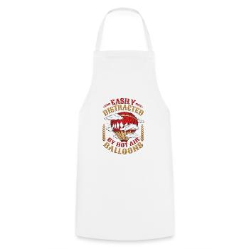 Easily distracted by hot air balloons - Cooking Apron - white - Front - AI Model Male 185 dark (185cm)