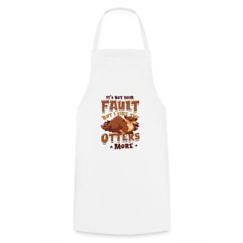 I like the otters more - Otter Pun Sea Otters - Cooking Apron - white - Front - AI Model Male 185 dark (185cm)