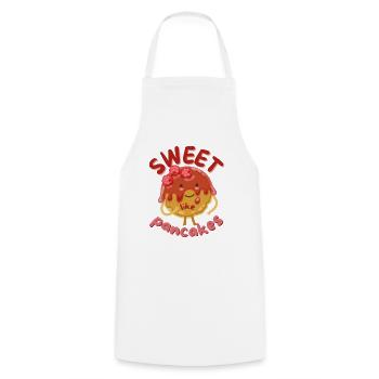 crêpe douce gauche - crêpe douce dicton - Tablier de cuisine - blanc - Devant - AI Model Male 185 dark (185cm)