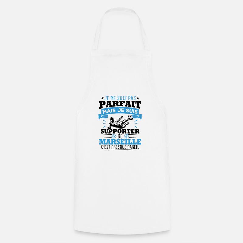 Pas parfait mais je suis supporter de marseille - Tablier de cuisine - blanc