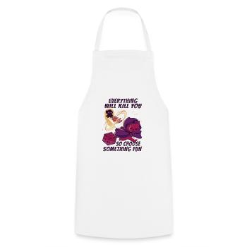 D20 Cat design for an RPG GAMER - Cooking Apron - white - Front - AI Model Male 185 dark (185cm)