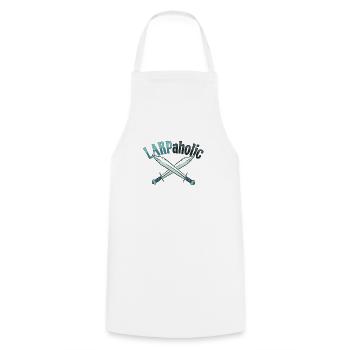 Larp Larpaholic RPG RPG Role Playing Game Design for U - Cooking Apron - white - Front - AI Model Male 185 dark (185cm)