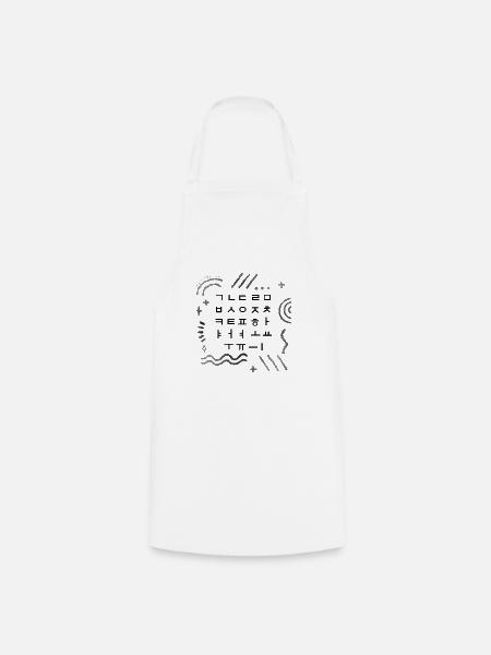 Korea Hemd, Korean Alphabet Hangul Matrix Tee, - Kochschürze - Weiß