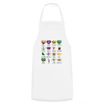 Chemise Mardi Gras Fleur De Lis, Perles King Cake - Tablier de cuisine - blanc - Devant - AI Model Male 185 dark (185cm)