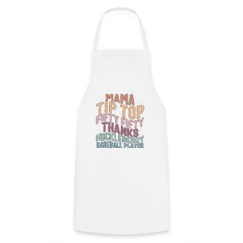 Neuro Nurse Shirt, Mama Tip-Top Fifty-Fifty - Cooking Apron - white - Front - AI Model Male 185 dark (185cm)