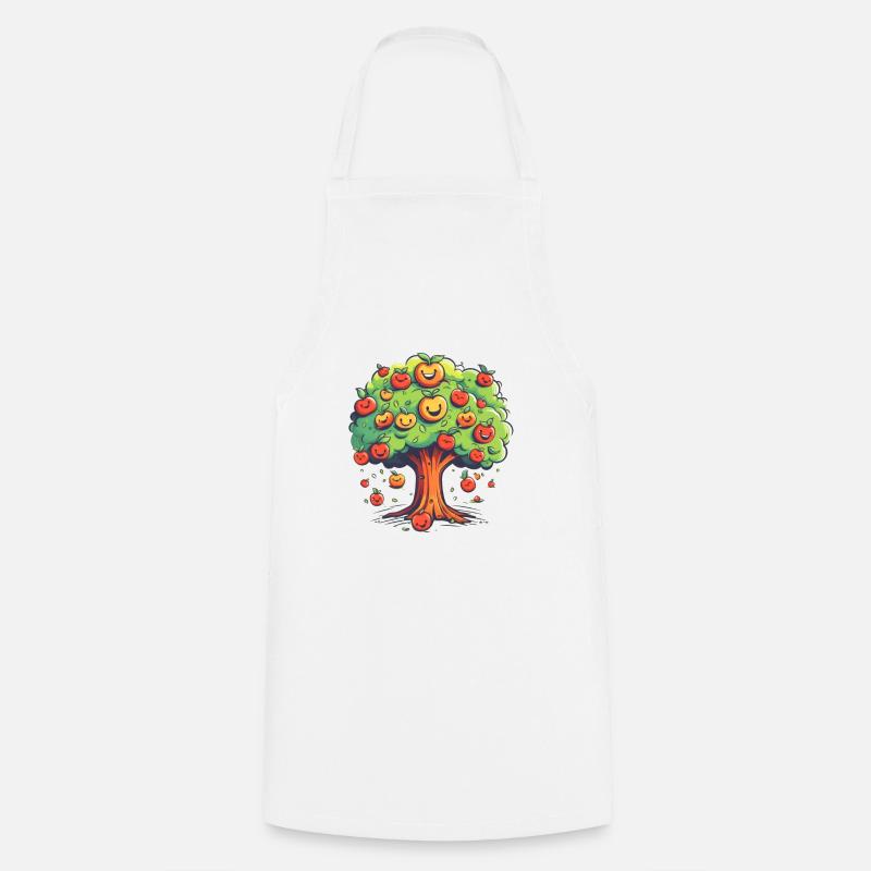 Apples Tree Fruit Orchard Apple Picking Cute - Cooking Apron - white