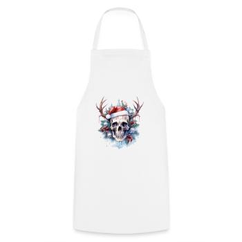 Frosty Celebration Skull Tee Christmas Magic - Cooking Apron - white - Front - AI Model Male 185 dark (185cm)