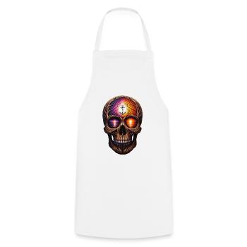 Dawn of Hope Totenkopf Shirt Rettungsleine und Solidarität - Kochschürze - Weiß - Vorne - AI Model Male 185 dark (185cm)