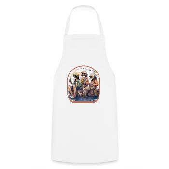 Pêcheurs d’anime attrapent un mignon jeu de thé Boba - Tablier de cuisine - blanc - Devant - AI Model Male 185 dark (185cm)