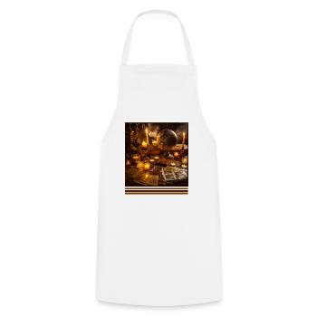 Tarot Reading by Candlelight Vintage Gothic T - Cooking Apron - white - Front - AI Model Male 185 dark (185cm)