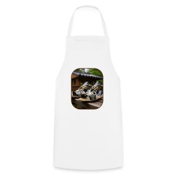 Geta Sandal Snails Slow Exploration T Shirt - Cooking Apron - white - Front - AI Model Male 185 dark (185cm)