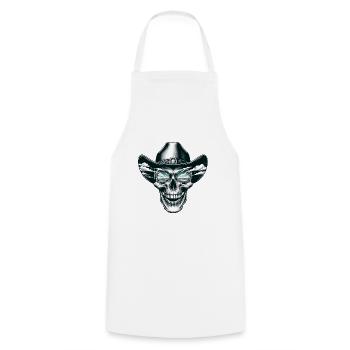 Wild Gallop Skull Tee Horse Riding Freedom and - Cooking Apron - white - Front - AI Model Male 185 dark (185cm)