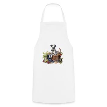 Chalet de chien dalmatien Cottagecore Picnic Bliss - Tablier de cuisine - blanc - Devant - AI Model Male 185 dark (185cm)