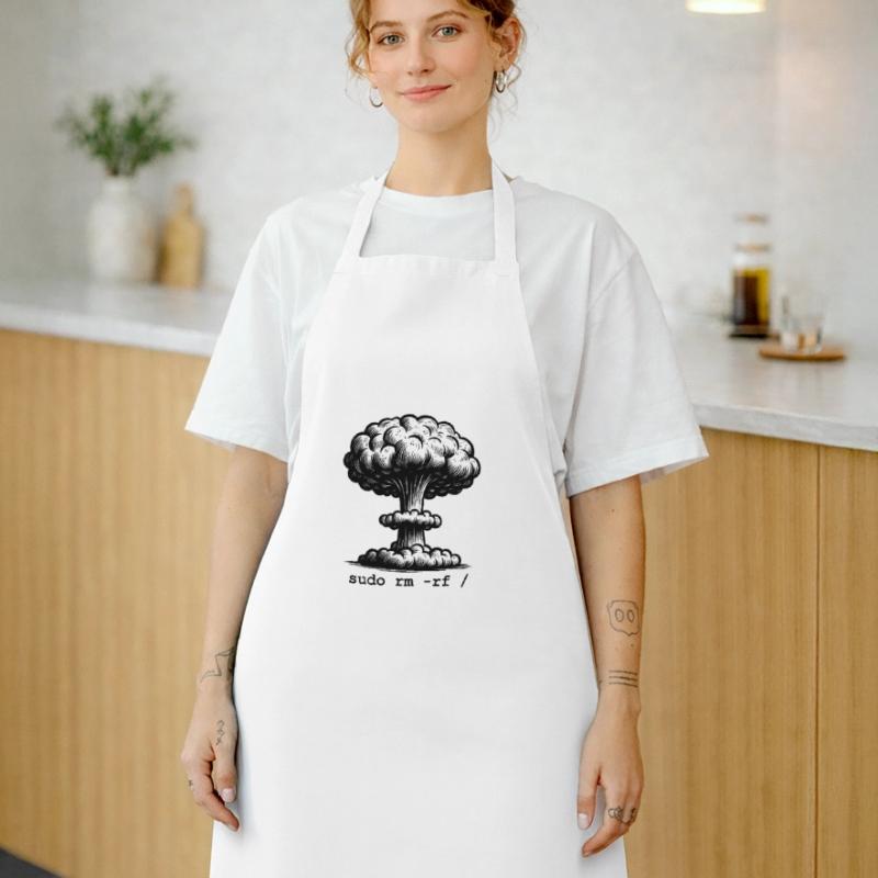 Linux Funny Linux Command Sudo RM RF for Men Cooking Apron