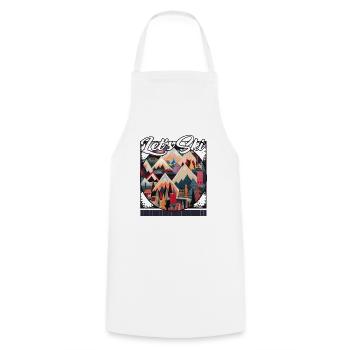 Let’s Ski Patchwork Ski Memories Quilted - Cooking Apron - white - Front - AI Model Male 185 dark (185cm)