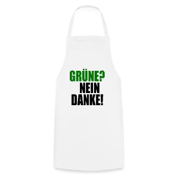 grüne nein danke - Kochschürze - Weiß - Vorne - AI Model Male 185 dark (185cm)