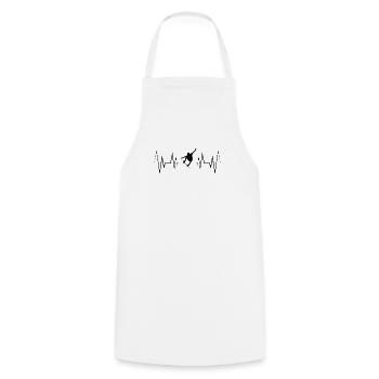 Heartbeat Skateboarding Silhouette - Cooking Apron - white - Front - AI Model Male 185 dark (185cm)