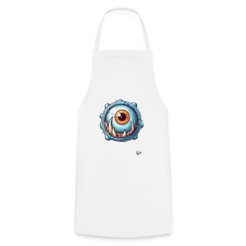 The Big Blue Eye Monster - Cooking Apron - white - Front - AI Model Male 185 dark (185cm)