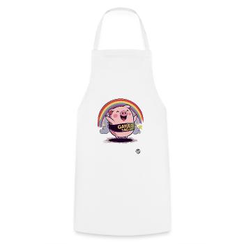 day with pink rainbow pig - Cooking Apron - white - Front - AI Model Male 185 dark (185cm)