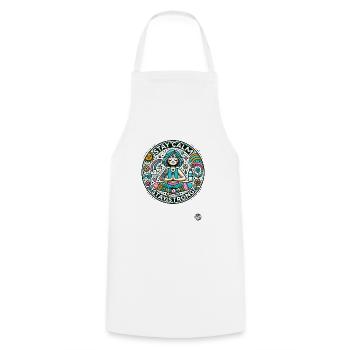 Stay calm, stay strong, yoga - Cooking Apron - white - Front - AI Model Male 185 dark (185cm)
