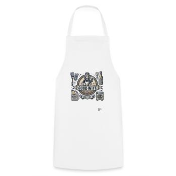 Trousse de démarrage ironique : Budget pour un bon mariage - Tablier de cuisine - blanc - Devant - AI Model Male 185 dark (185cm)