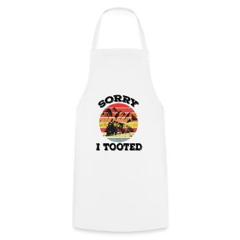 Sorry I Tooted - Retro - Kochschürze - Weiß - Vorne - AI Model Male 185 dark (185cm)