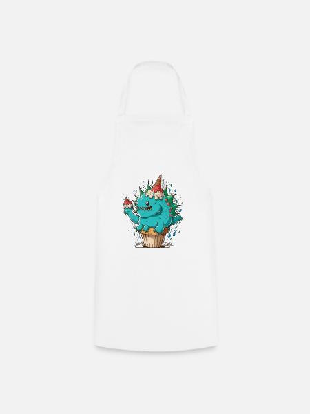 Stegosaurus Konditor - Kochschürze - Weiß