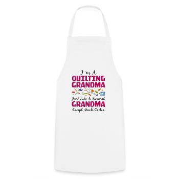 I'm A Quilting Grandma - Cooking Apron - white - Front - AI Model Male 185 dark (185cm)