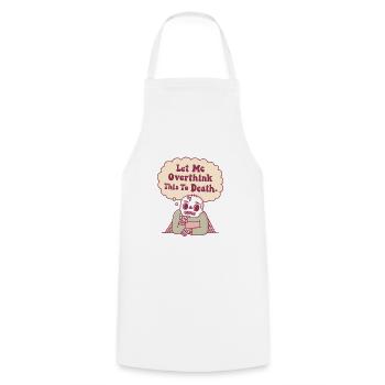 Skeleton Let Me Overthink This To Death Funny - Cooking Apron - white - Front - AI Model Male 185 dark (185cm)