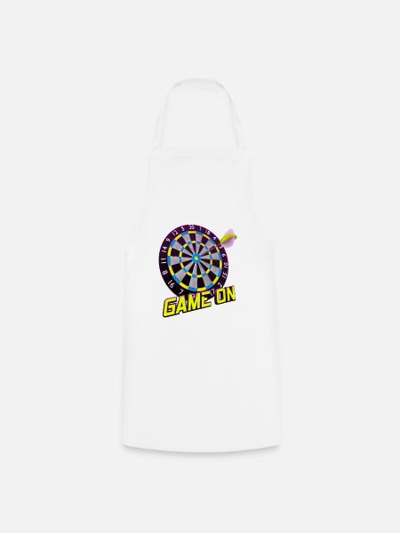 Dartbrettspiel Ein - Gelb - Kochschürze - Weiß