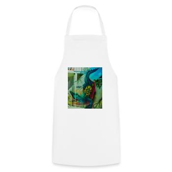 Peinture murale de crocodile, Mexico - Tablier de cuisine - blanc - Devant - AI Model Male 185 dark (185cm)