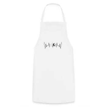 Battement de cœur Silhouette d’escalade de bloc - Tablier de cuisine - blanc - Devant - AI Model Male 185 dark (185cm)