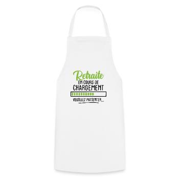 Retraite en cours de chargement veuillez patienter - Tablier de cuisine - blanc - Devant - AI Model Male 185 dark (185cm)