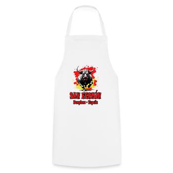 San Fermín. Pamplona. Spain. Sanfermines design - Cooking Apron - white - Front - AI Model Male 185 dark (185cm)