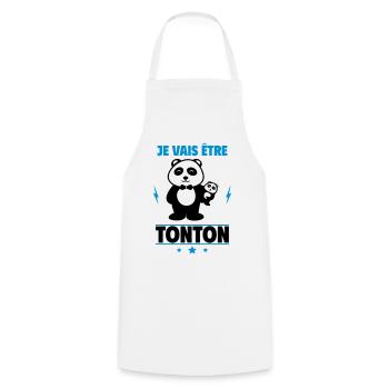 Bientôt Tonton – Prêt à devenir le meilleur oncle - Tablier de cuisine - blanc - Devant - AI Model Male 185 dark (185cm)