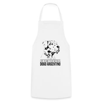 DOGO ARGENTINO Life is better Hunde Wilsigns - Kochschürze - Weiß - Vorne - AI Model Male 185 dark (185cm)