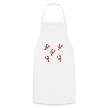 Motif de homard - Tablier de cuisine - blanc - Devant - AI Model Male 185 dark (185cm)