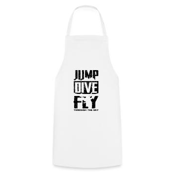 Jump Dive Fly Skydive Cashrimspringer cadeau - Tablier de cuisine - blanc - Devant - AI Model Male 185 dark (185cm)