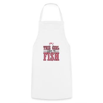 Fishing fishing funny saying gift idea - Cooking Apron - white - Front - AI Model Male 185 dark (185cm)
