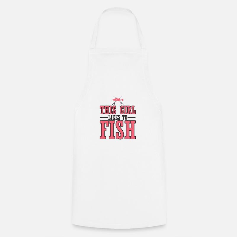 Pêche Pêche Idée drôle de dire un cadeau - Tablier de cuisine - blanc