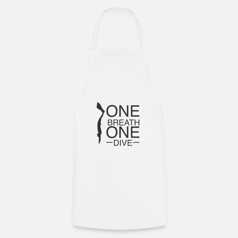 Une respiration Une plongée Apnée de plongée Apnée de plongée - Tablier de cuisine - blanc