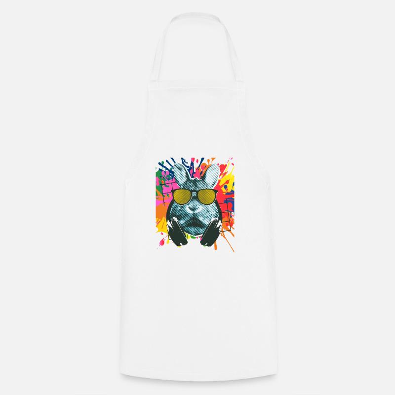 Cool Rabit Sunglasses cute rabbit - Cooking Apron - white