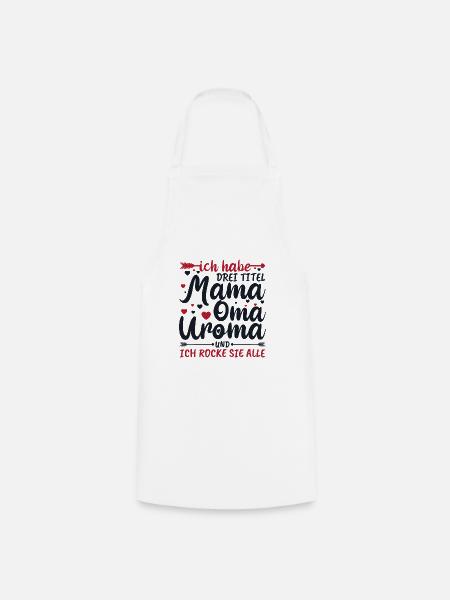 Uroma Urgroßmutter Geschenk für Großeltern - Kochschürze - Weiß