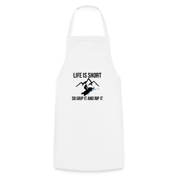 Snowmobile snowmobile | Snowmobilers - Cooking Apron - white - Front - AI Model Male 185 dark (185cm)