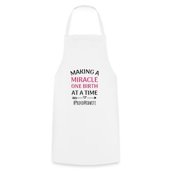 Cadeau de sage-femme | Femme sage-femme obstétricienne - Tablier de cuisine - blanc - Devant - AI Model Male 185 dark (185cm)