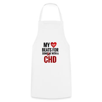 CHD Awareness Shirt | CHD Congenital heart defect - Cooking Apron - white - Front - AI Model Male 185 dark (185cm)