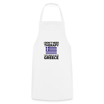 Greece Gifts Hellas Greek Roots - Cooking Apron - white - Front - AI Model Male 185 dark (185cm)