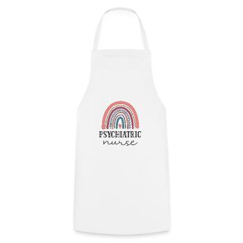Psychiatrie infirmière - Tablier de cuisine - blanc - Devant - AI Model Male 185 dark (185cm)