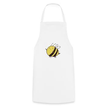 Plüschmors Plattdeutsch Hummel Biene Insekt - Kochschürze - Weiß - Vorne - AI Model Male 185 dark (185cm)